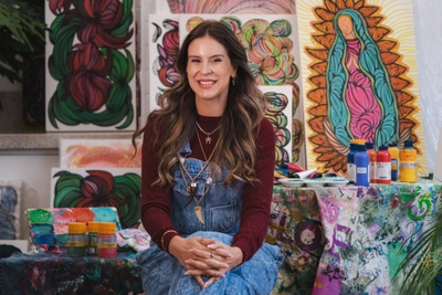 Lá de casa: Ciccy Halpern e seu ateliê de pintura