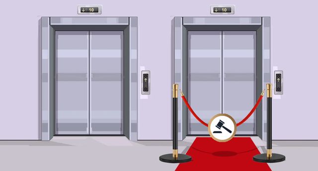 O elevador exclusivo para desembargadores. (É mole?)