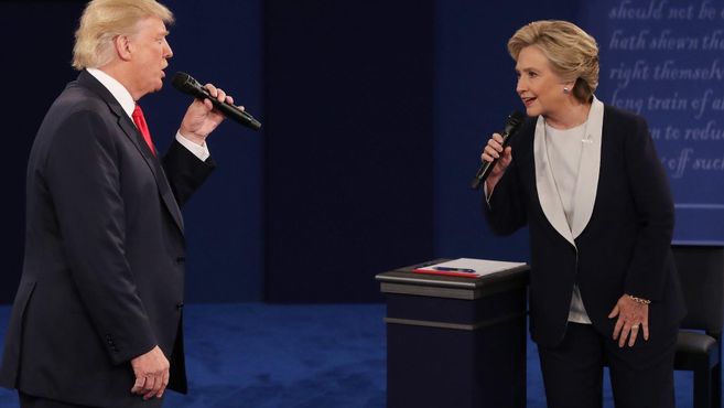 Trump e Hillary num debate diferente
